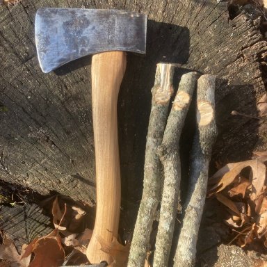 How to make a handle and burnish an ax with manual tools 