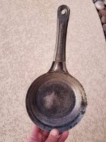 found my second cold handle pan! there's not too much info on these online,  but they're super thin CS and great for camping! : r/carbonsteel
