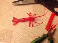 Improvised fishing lure made from a drinking straw