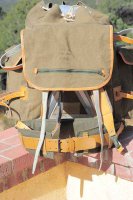 1930s Old French Lafuma Backpack Canvas and Leather XXL