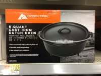 Ozark Trail Cast Iron Pot Dutch Oven 5-Quart with Handle Camping
