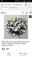 Fishing Flattie Attractor Spinner Blades Smooth Nickel Spoons