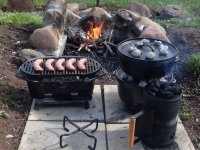 Dutch Oven Camping Horseshoe Trivet for Open Campfire Cowboy Style