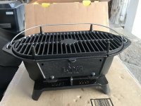 Assembled a Lodge Sportsman Grill (not Pro) from parts and just fired it  up. I'm happy with my splurge. : r/castiron